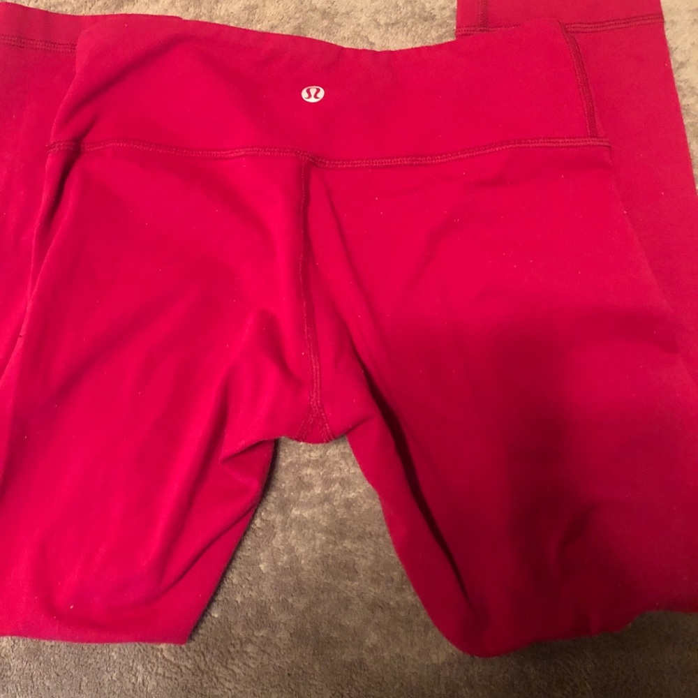 Lululemon Midrise Wunder Under Pink Crop